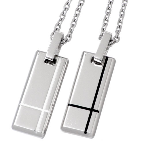 ヴィー vie ステンレス プレートレジン ペアネックレス アクセサリー 金属アレルギー対応 アイボリー ブラック アレルギーフリー vie-N1078RI-R...