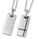 【お買い物マラソン ポイント5倍!】 ヴィー vie ステンレス プレートレジン ペアネックレス アクセサリー 金属アレルギー対応 ピンク ブラック アレルギー...