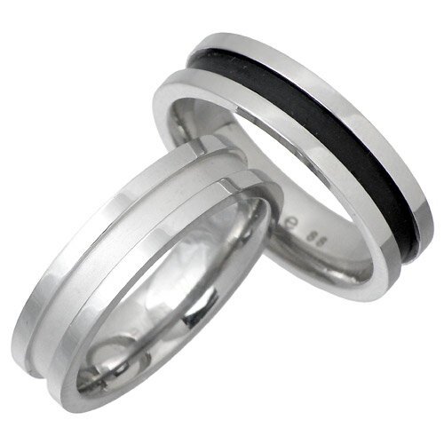 ヴィー vie ステンレス ライン ペアリング 金属アレルギー対応 シルバー ブラック 7号〜21号 指輪 アクセサリー アレルギーフリー vie-R1001S...