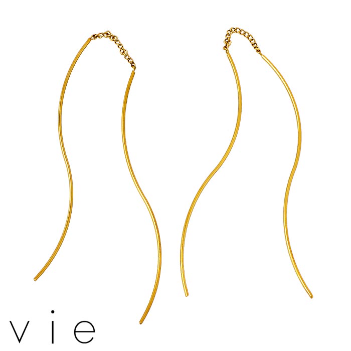 【ポイント5倍! マラソン期間中】 ヴィー vie ステンレス ピアス アクセサリー 金属アレルギー対応 アメリカンタイプ 2個売り 両耳用 レディース イエロー アレルギーフリー vie-P1254Y