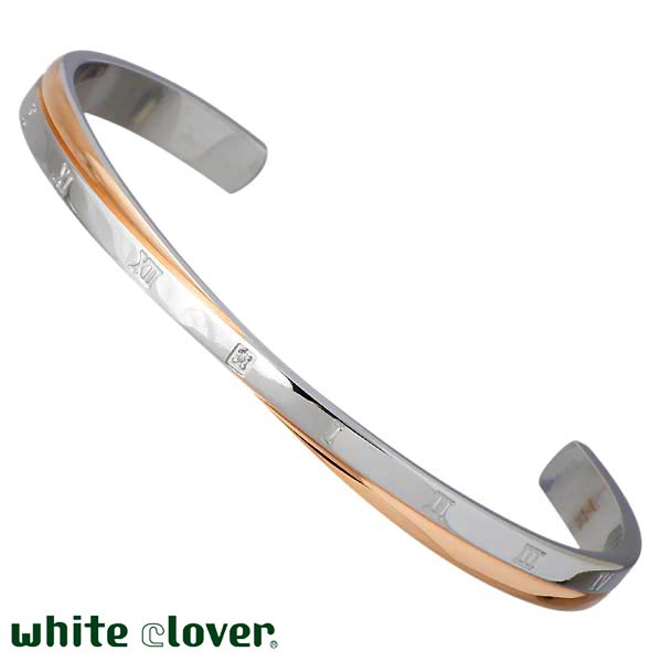 【ポイント5倍!30日まで!】 ホワイトクローバー white clover バングル アクセサリー ブレスレット アクセサリー 金属アレルギー対応 ダイヤモン...