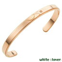ホワイトクローバー white clover レディース バングル 刻印可能 アレルギーフリー サージカルステンレス316L ダイヤモンド 「&」 ピンク 4S...