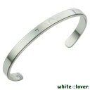 ホワイトクローバー white clover メンズ バングル 刻印可能 アレルギーフリー サージカルステンレス316L ダイヤモンド 「&」 シルバー 4SB...