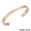 ホワイトクローバー white clover レディース バングル 刻印可能 誕生月 アレルギーフリー サージカルステンレス316L クロス マット ピンク 4...