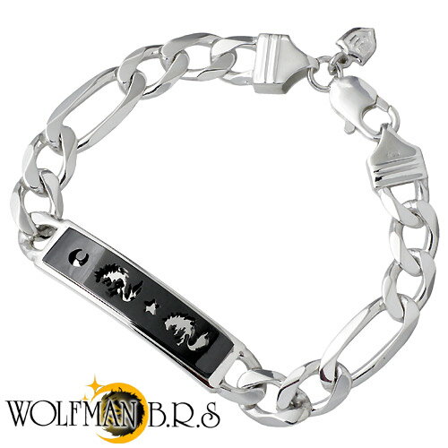 ウルフマンB.R.S WOLFMAN B.R.S ムーンスター ウルフID ブレスレット アクセサリー ブラック 星 月 狼 シルバー925 スターリングシルバ...