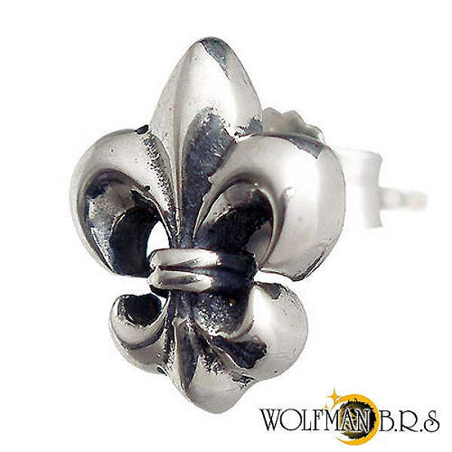 【最大5000円OFFクーポン+ポイント5倍！20日まで！】 ウルフマンB.R.S WOLFMAN B.R.S カットアウト フレア シルバー スタッド ピアス アクセサリー 1個売り 片耳用 ユリ シルバー925 スターリングシルバー WO-E-002