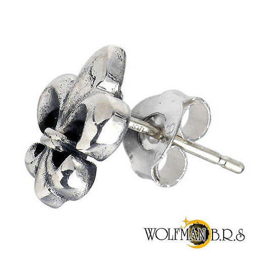 【最大5000円OFFクーポン+ポイント5倍！20日まで！】 ウルフマンB.R.S WOLFMAN B.R.S カットアウト フレア シルバー スタッド ピアス アクセサリー 1個売り 片耳用 ユリ シルバー925 スターリングシルバー WO-E-002