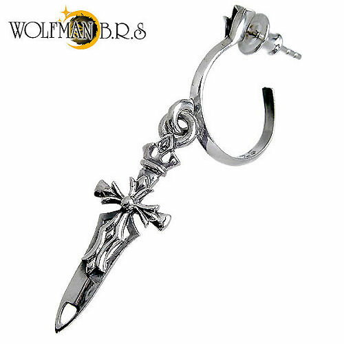 ウルフマンB.R.S WOLFMAN B.R.S ブレード フープ シルバー スタッド ピアス アクセサリー 1個売り 片耳用 クロス 十字架 剣 ダガー シル...
