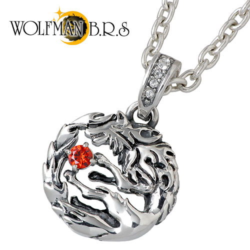 【ポイント5倍！楽天イーグルス感謝祭】 ウルフマンB.R.S WOLFMAN B.R.S ムーン ウルフスピリット シルバー ネックレス アクセサリー チェーン付き シルバー925 スターリングシルバー NW-P-14CL100