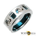 ウルフマンB.R.S WOLFMAN B.R.S ホワイトファング ウルフ シルバー リング ブルーチタン 指輪 アクセサリー シルバー925 スターリングシル...