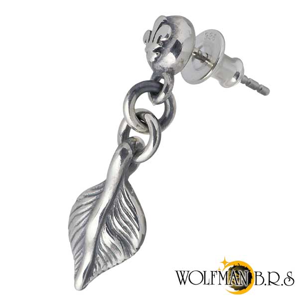ウルフマンB.R.S WOLFMAN B.R.S フェザー チャーム シルバー ピアス アクセサリー 1個売り 片耳用 シルバー925 スターリングシルバー E...