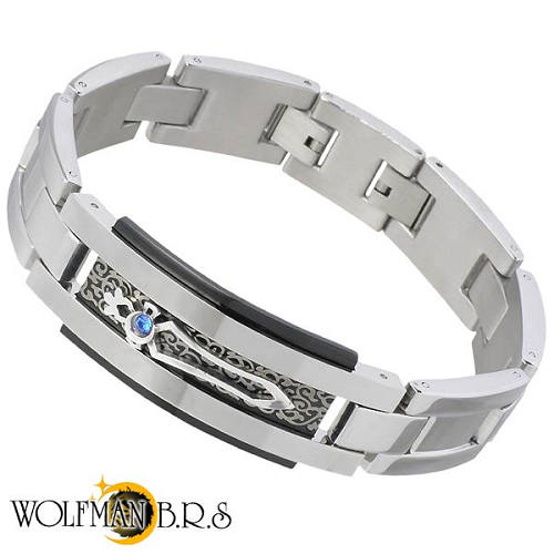 ウルフマンB.R.S WOLFMAN B.R.S ケルティック ブレードID ブレスレット アクセサリー スワロフスキー ステンレス シルバー925 スターリン...