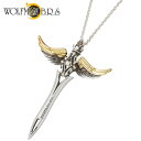【ポイント5倍! 13日まで!】 ウルフマンB.R.S WOLFMAN B.R.S ケルティック フェザーG シルバー ネックレス アクセサリー ストーン チェーン付き シルバー925 スターリングシルバー NW-P-25GCH-CL60