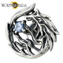 ウルフマンB.R.S WOLFMAN B.R.S ウォーター マークス ウルフ シルバー ピアス アクセサリー スタッドタイプ 1個売り 片耳用 合成スピネル ...