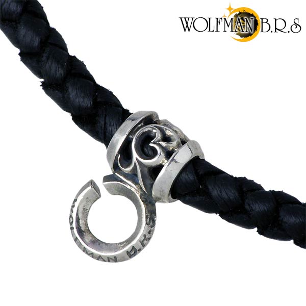 【ポイント5倍！楽天イーグルス感謝祭】 ウルフマンB.R.S WOLFMAN B.R.S ウルフヘッド チャーム レザー ネックレス アクセサリー メンズ WO-YN-1