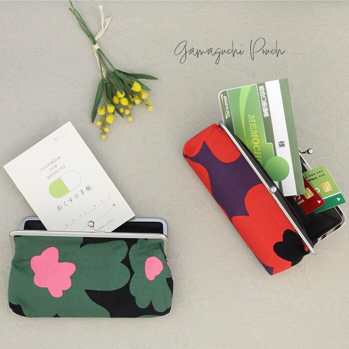 がま口ポーチお薬手帳 母子手帳 通帳日本製【SIESTA】