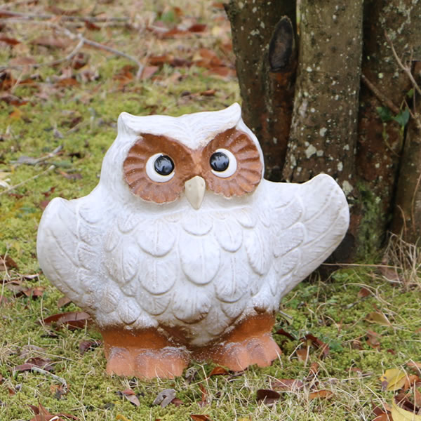 【ブラックフライデー限定15%OFFクーポン配布中】信楽焼 和風 おしゃれ 10号羽ばたきふくろう! 梟 ふくろう 置物 陶器 フクロウ しがらきやき 縁起物 ギフト fu-0003
