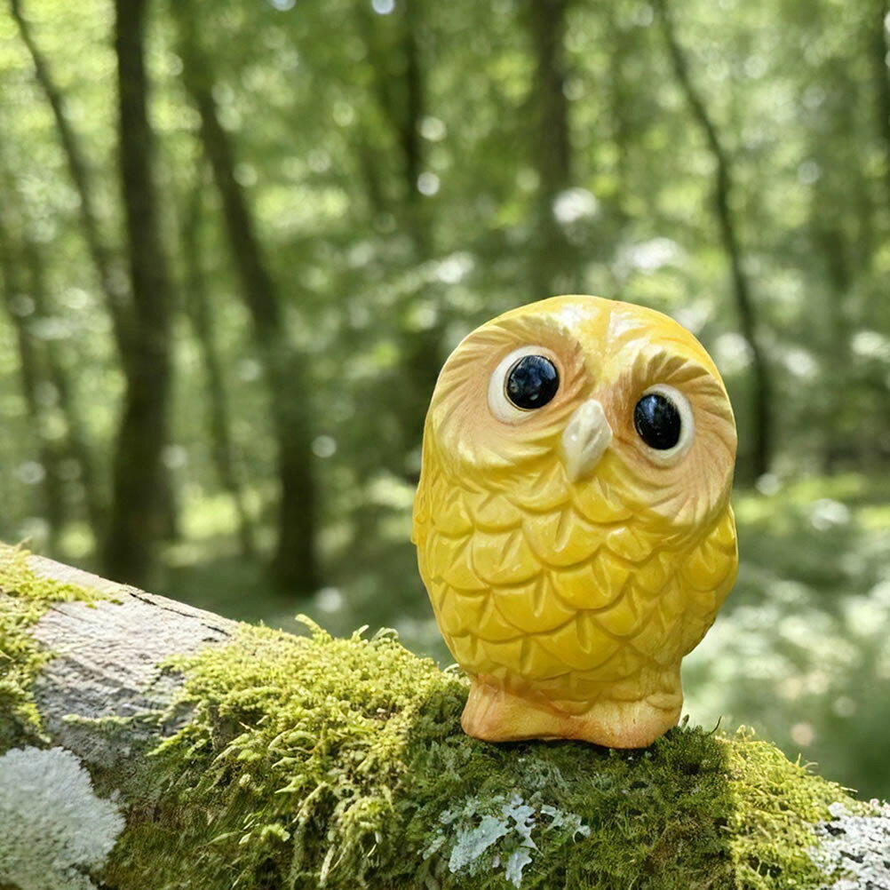 Rakuten - 信楽焼 和風 おしゃれ ふくろう 置物 フクロウ 梟 陶器 フクロウ置物 ふくろう ふくろう置物 陶器 縁起物 ギフト 親子ふくろう 子 黄　fu-0166