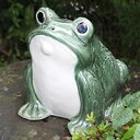 【今だけ限定10%OFFクーポン配布中】信楽焼 和風 おしゃれ カエル君 緑色 縁起物 カエル お庭 玄関 陶器 蛙 かえる 幸せ 子宝 健康 ka-0064