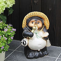[4月4日20時～ ポイント10倍]信楽焼 和風 おしゃれ 9号カラオケタヌキ たぬき 開運 縁起物のタヌキ 陶器タヌキ たぬき 開運置物 しがらきやき 焼き物 狸 タヌキ 信楽 狸 タヌキ ta-0006のサムネイル