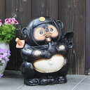 【今だけ限定10%OFFクーポン配布中】信楽焼 和風 おしゃれ 黒忍者たぬき 開運(大) 狸 たぬき 開運 タヌキ ニンジャ にんじゃ 陶器 陶器たぬき 開運 しがらき狸 しがらきやきタヌキ 陶器狸 ta-0303