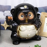 Rakuten - 信楽焼 和風 おしゃれ 手裏剣忍者狸（黒）福を呼ぶ縁起物の陶器タヌキ たぬき 開運 きニンジャ狸 陶器たぬき 開運 忍者狸 タヌキ たぬき 開運 たぬき 開運置物 ta-0192