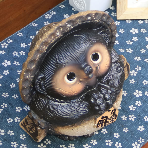 信楽焼 和風 おしゃれ たぬき 開運 タヌキ 置き物たぬき 開運 タヌキ信楽 陶器タヌキ 狸 庭 縁起物 陶器 ギフト 7号お願いたぬき 開運 ta-0213 [2]
