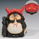 信楽焼 たぬき 貯金箱 陶器 置物 可愛い 縁起物 鬼 福鬼門 しがらき焼き タヌキ おしゃれ 信楽焼き 置き物 かわいい インテリア ガーデニング オーナメント 福鬼門狸の貯金箱 ta-0424