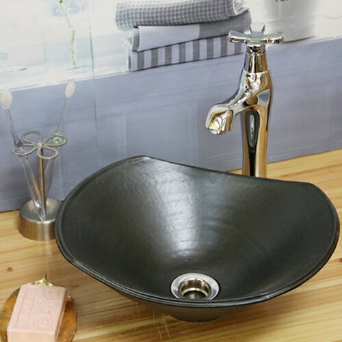 【ブラックフライデー限定15%OFFクーポン配布中】信楽焼 和風 おしゃれ 黒マット長角ソリ型 ミニ 手洗い鉢 洗面鉢 お洒落 洗面器 手洗器 手洗鉢 洗面ボー...