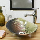 【ブラックフライデー限定15%OFFクーポン配布中】信楽焼 和風 おしゃれ 洗面ボール おしゃれ 古信楽長角ソリ型 ミニ 洗面ボウル 洗面鉢 洗面器 手洗器 手...