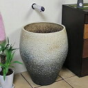 【今だけ10%OFFクーポン】信楽焼 和風 おしゃれ 深型手水鉢 はけ目つぼ型手洗い鉢 つぼ鉢 陶器 洗面ボウル 洗面ボール 壷 手洗い器 水鉢 洗面シンク 手...