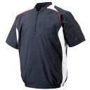 【送料無料】ミズノ ハーフZIPジャケット/半袖 ネイビー×ホワイト Mizuno 12JE4V4114