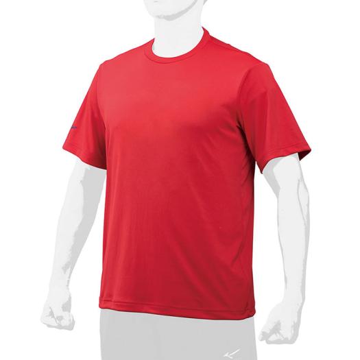 【送料無料】ミズノ Tシャツ／丸首 メンズ レッド Mizuno 12JA7T6262