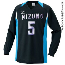 ミズノ ゲームシャツ（長袖） ユニセックス ブラック×ターコイズ Mizuno 59SV32492