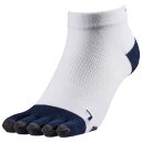 【送料無料】ミズノ ランニングソックス5本指ソックス ホワイトxネイビー Mizuno J2MX800474