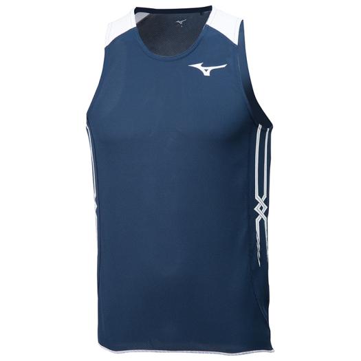 【送料290円】ミズノ レーシングシャツ(陸上競技) メンズ ドレスネイビー×ホワイト Mizuno U2MA805014