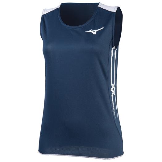 【送料290円】ミズノ レーシングシャツ(陸上競技)［レディース］ ドレスネイビー×ホワイト Mizuno U2MA825014