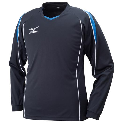 【送料290円】ミズノ プラクティスシャツ(長袖) ブラック×ブルー Mizuno V2MA609792