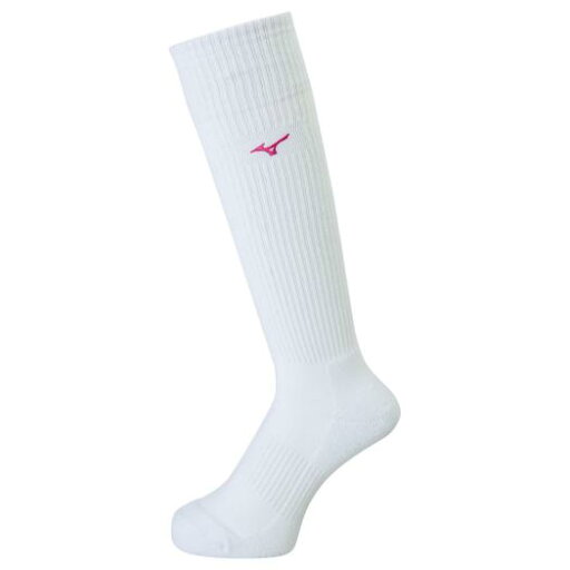 ミズノ ロングソックス ホワイト×ベリーピンク Mizuno V2MX800977 ミズノ ロングソックス ホワイト×ベリーピンク Mizuno V2MX800977
