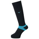 【送料290円】ミズノ ロングソックス ブラック×ディーバブルー Mizuno V2MX800792