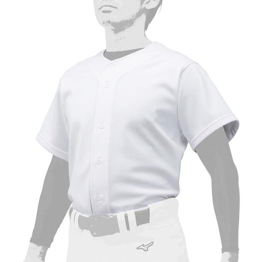 【送料無料】ミズノ GACHIユニフォームシャツ／オープンタイプ ホワイト Mizuno 12JC9F6001