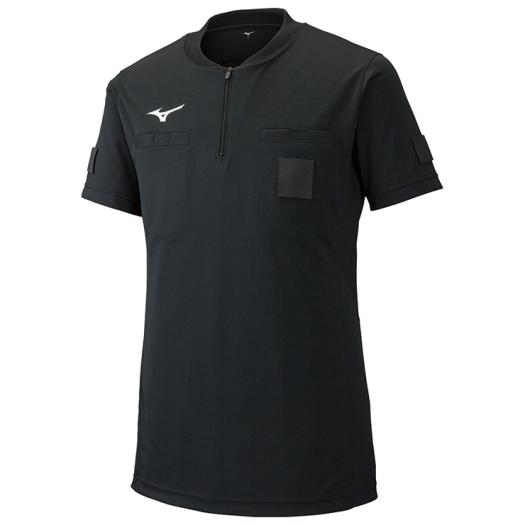 【送料290円】ミズノ レフリーシャツ(半袖)(サッカー) ブラック Mizuno P2MA9A0109