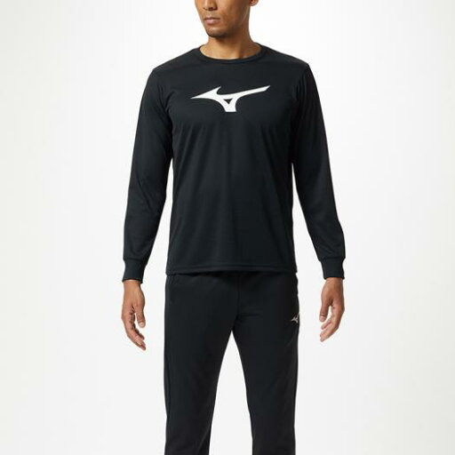 ミズノ Tシャツ(長袖) ブラック×ホワイト Mizuno 32MA914509 ミズノ Tシャツ(長袖) ブラック×ホワイト Mizuno 32MA914509
