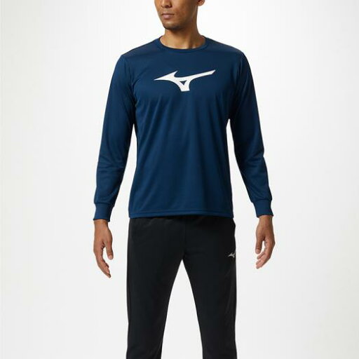 【送料290円】ミズノ Tシャツ(長袖) ドレスネイビー×ホワイト Mizuno 32MA914580 【送料290円】ミズノ Tシャツ(長袖) ドレスネイビー×ホワイト Mizuno 32MA914580