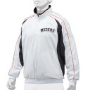 ミズノ ハーフZIPジャケット ホワイト×ネイビー Mizuno 12JE9V4901