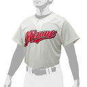【送料290円】ミズノ シャツ/セミハーフボタンタイプ(野球) アイボリー Mizuno 12JC0F4548