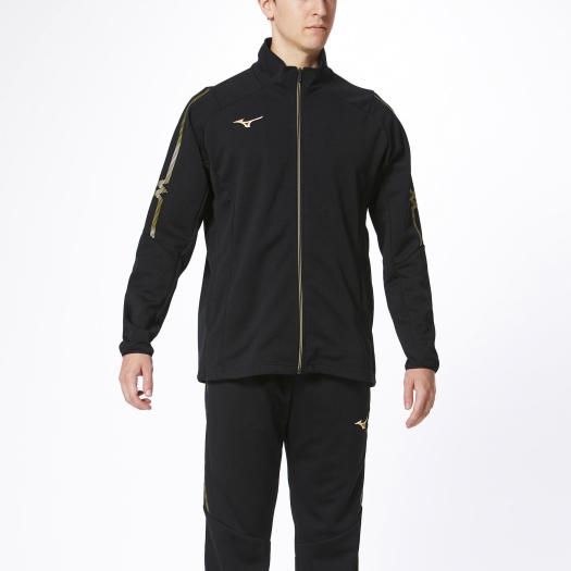 【送料無料】ミズノ ウォームアップジャケット ブラック×ブラック×ゴールド Mizuno 32MC011009
