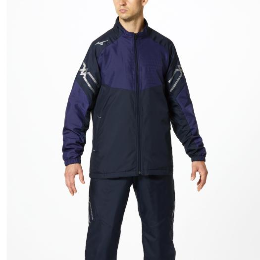 【在庫処分】ミズノ ブレスサーモジャケット ディープネイビー×アストラルオーラ×シルバー Mizuno 32ME9631 14のサムネイル