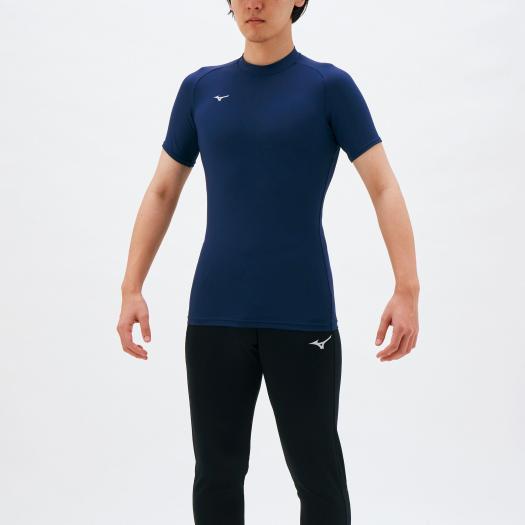 【送料無料】ミズノ バイオギアシャツ(丸首半袖) メンズ ドレスネイビー Mizuno 32MA115214