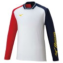 【送料290円】ミズノ ライトスウェットシャツ(ユニセックス) ホワイト×ネイビー×レッド Mizuno 62JC151101